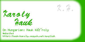 karoly hauk business card